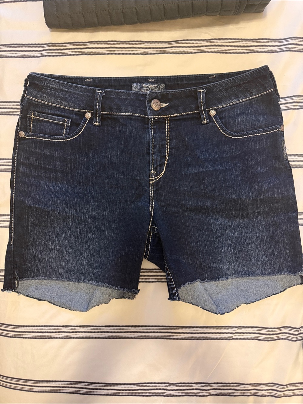 Silver Jeans Indigo Denim Cutoff Shorts with Raw Hem